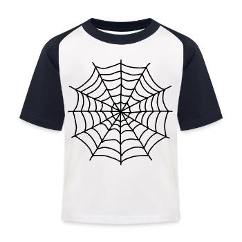 Spinnennetz - Kinder Baseball T-Shirt - Weiß/Navy - Vorne
