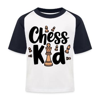 Chess Kid Schach Kinder Sprüche Zitate - Kinder Baseball T-Shirt - Weiß/Navy - Vorne