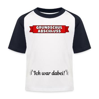Grundschulabschluss Grundschule Abschluss Klasse - Kinder Baseball T-Shirt - Weiß/Navy - Vorne
