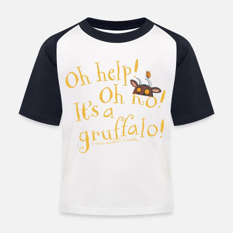 Der Grüffelo Oh Help! - Kinder Baseball T-Shirt - Weiß/Navy