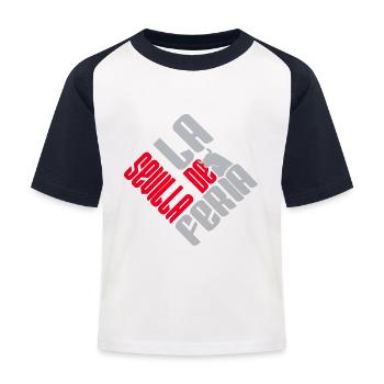 La Feria de Sevilla logo rouge et gris - T-shirt baseball Enfant - blanc/marine - Devant