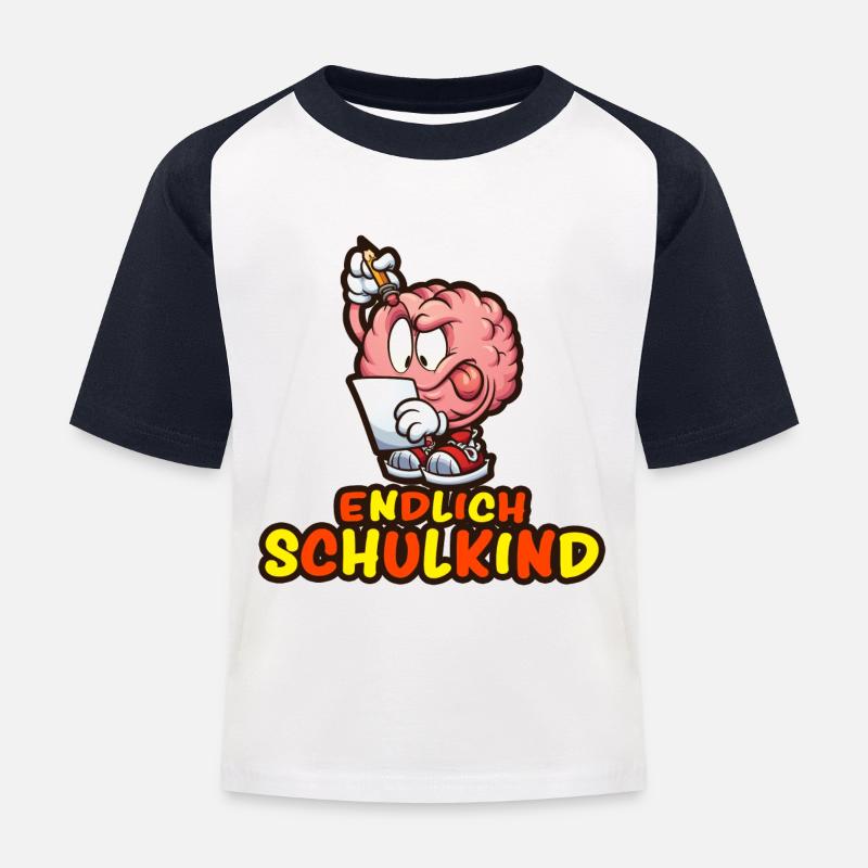 Endlich Schulkind Einschulung ABC-Schütze Schule - Kinder Baseball T-Shirt - Weiß/Navy