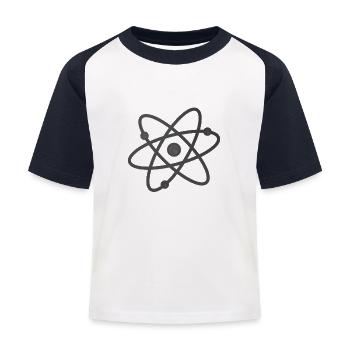 Buntes Atom Neutron Elektron Physik studenten - Kinder Baseball T-Shirt - Weiß/Navy - Vorne