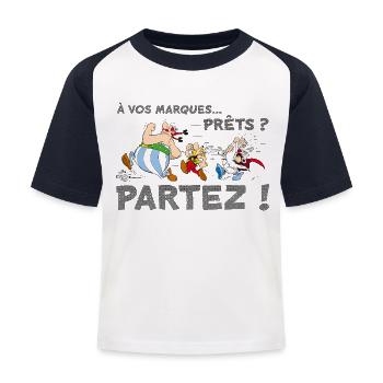 Asterix - On your marks... Loans? Go away! - Kids' Baseball T-Shirt - white/navy - Front