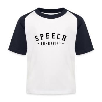 Speech therapist pronunciation speech therapist speech therapy therapist - Kids' Baseball T-Shirt - white/navy - Front