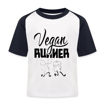 Vegan Runner Marathon Jogger Running Jogging - Kids' Baseball T-Shirt - white/navy - Front