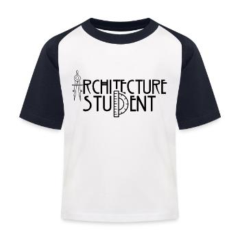 Architecture student Profession Architecture Architect - Kids' Baseball T-Shirt - white/navy - Front