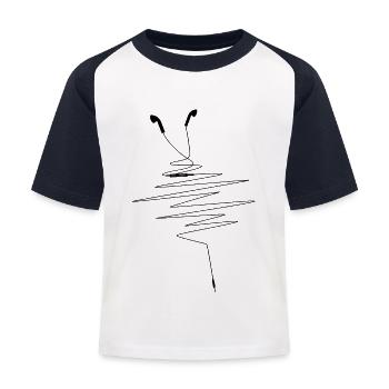 Kopfhörer Earbuds In Ear DJ Buds Headset - Kinder Baseball T-Shirt - Weiß/Navy - Vorne