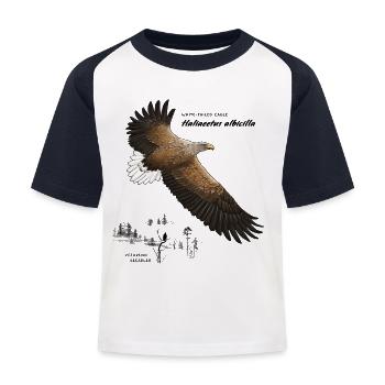 Pygargue à queue blanche - T-shirt baseball Enfant - blanc/marine - Devant