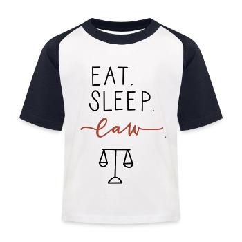 Mangez la loi du sommeil - T-shirt baseball Enfant - blanc/marine - Devant