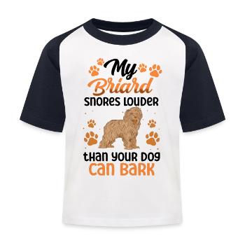 Briard snores louder Berger de Brie - Kids' Baseball T-Shirt - white/navy - Front