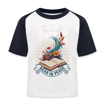 Drôle d’amateur de livres Design Lire en paix - T-shirt baseball Enfant - blanc/marine - Devant