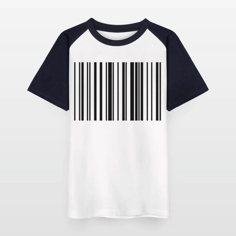 Barcode Code Streifen Gestreift Kinder Baseball T-Shirt