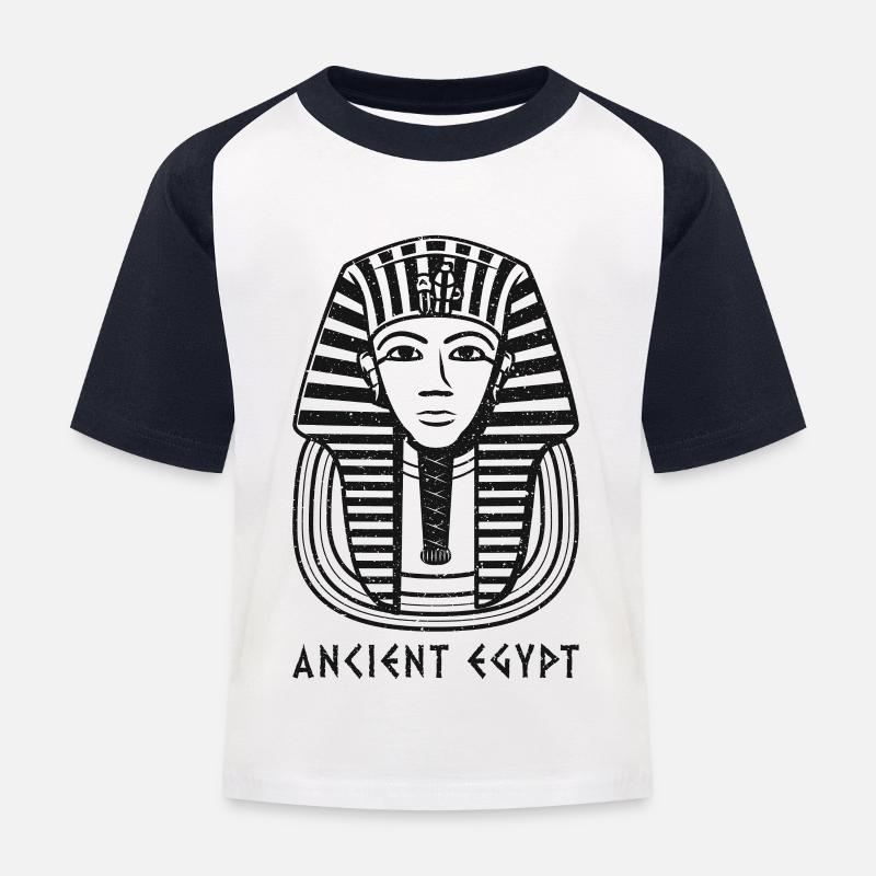 Egypte ancienne Sphinx égyptologue Anubis Pyramides S - T-shirt baseball Enfant - blanc/marine
