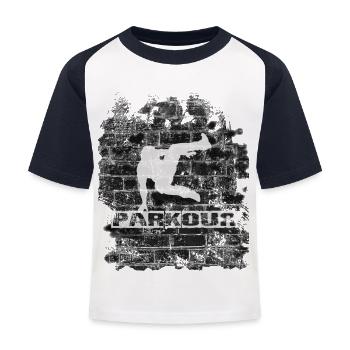 Parkour - T-shirt baseball Enfant - blanc/marine - Devant