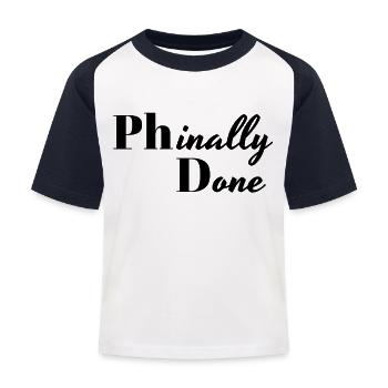 Cadeau PhD Phinally Done - T-shirt baseball Enfant - blanc/marine - Devant