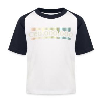 Owner CEO motif - Kids' Baseball T-Shirt - white/navy - Front