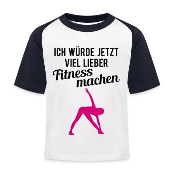 Home Workout Training Fitness Spruch Geschenk - Kinder Baseball T-Shirt - Weiß/Navy - Vorne