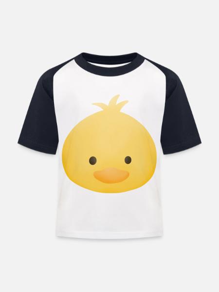 Yellow duck - Kids' Baseball T-Shirt - white/navy