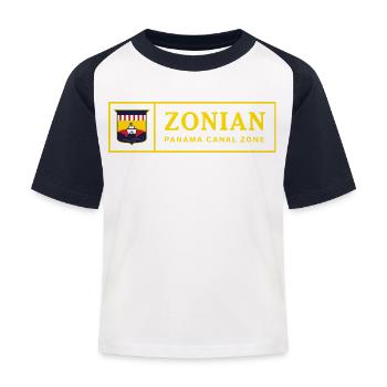 Zonian Panama Canal Zone Vintage Retro Design - Kids' Baseball T-Shirt - white/navy - Front