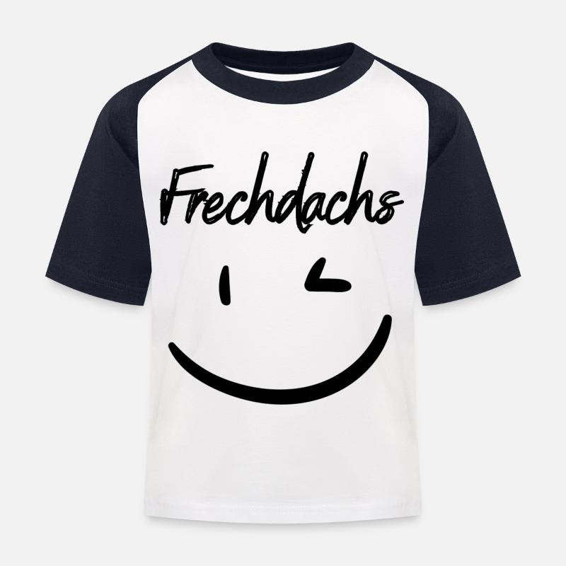 Frechdachs schwarz - Kinder Baseball T-Shirt - Weiß/Navy