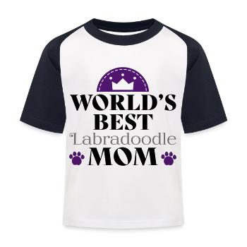 Labradoodle - Kinder Baseball T-Shirt - Weiß/Navy - Vorne