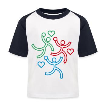 The 3 handballers - Kids' Baseball T-Shirt - white/navy - Front