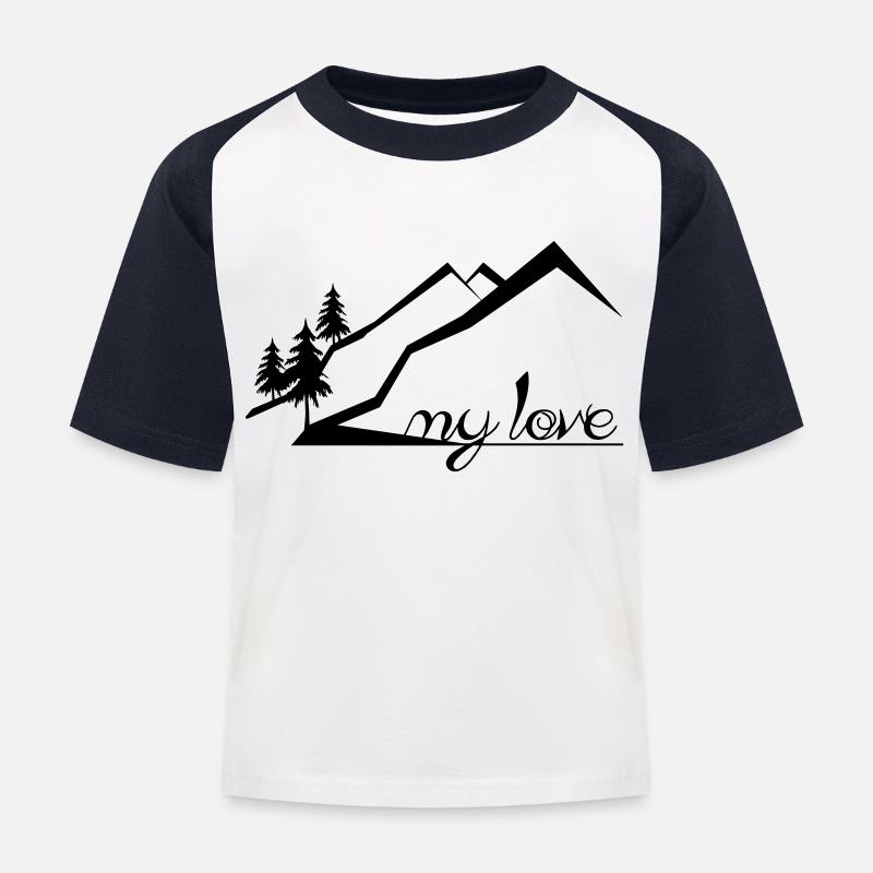 Berge - Kinder Baseball T-Shirt - Weiß/Navy