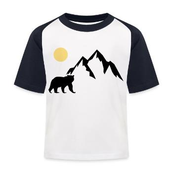 mountain bär - Kinder Baseball T-Shirt - Weiß/Navy - Vorne