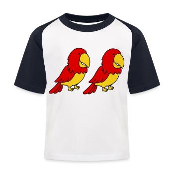 Perroquet 2 - T-shirt baseball Enfant - blanc/marine - Devant