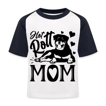 Hot Rott Mom Rottweiler Dog Mum Dog Mum - Kids' Baseball T-Shirt - white/navy - Front
