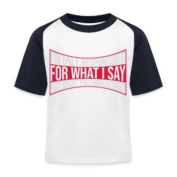 ce que je dis citation - T-shirt baseball Enfant - blanc/marine - Devant