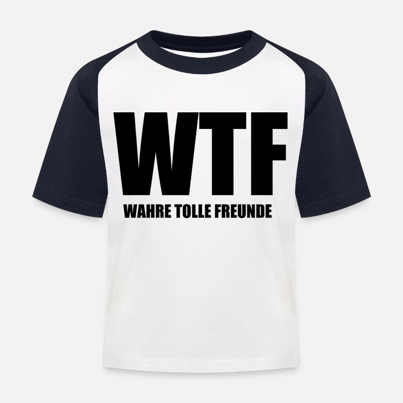 Freundschaft - Kinder Baseball T-Shirt - Weiß/Navy