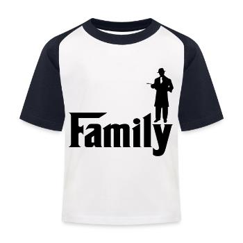 Familie - Kinder Baseball T-Shirt - Weiß/Navy - Vorne