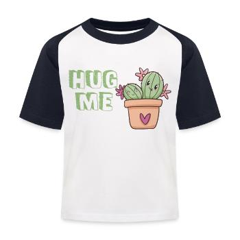 Embrasse-moi cactus câlin mignon - T-shirt baseball Enfant - blanc/marine - Devant