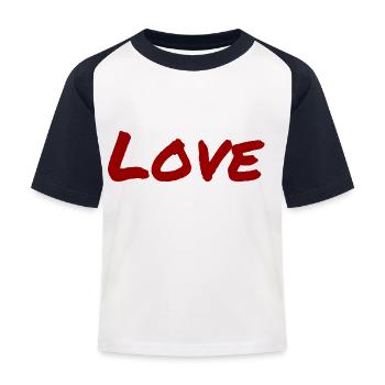 Give Me Love Not Money - Kids' Baseball T-Shirt - white/navy - Front