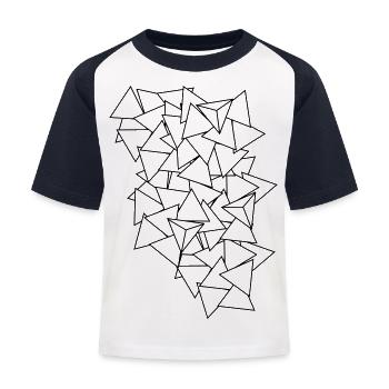 triangles - T-shirt baseball Enfant - blanc/marine - Devant