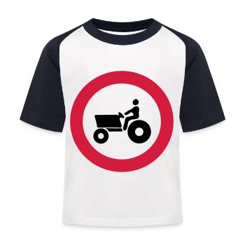 divieto_trattori - T-shirt baseball Enfant - blanc/marine - Devant