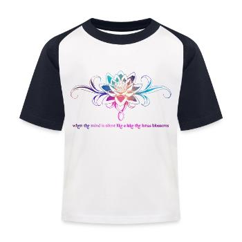 Fleur de lotus - T-shirt baseball Enfant - blanc/marine - Devant