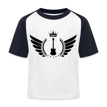 Guitar Coat of Arms - Kids' Baseball T-Shirt - white/navy - Front