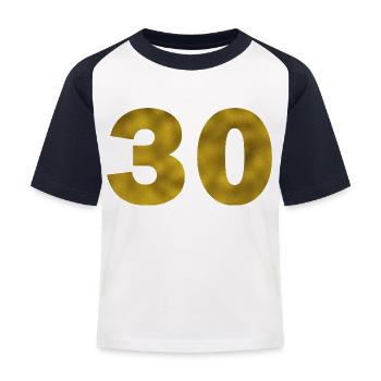 Anniversaire 30 ans - T-shirt baseball Enfant - blanc/marine - Devant