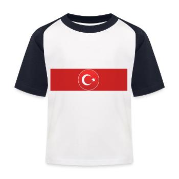 Türkiye - Türkei - Ay Yildiz - Turkey - Kinder Baseball T-Shirt - Weiß/Navy - Vorne