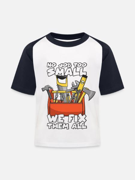 Handwerker - Kinder Baseball T-Shirt - Weiß/Navy