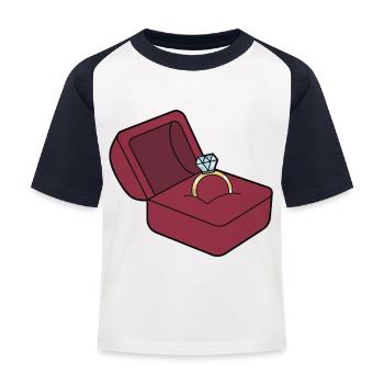 Demande en mariage - T-shirt baseball Enfant - blanc/marine - Devant