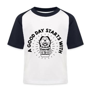 Spitz Pomeranian Zwergspitz Chien - T-shirt baseball Enfant - blanc/marine - Devant