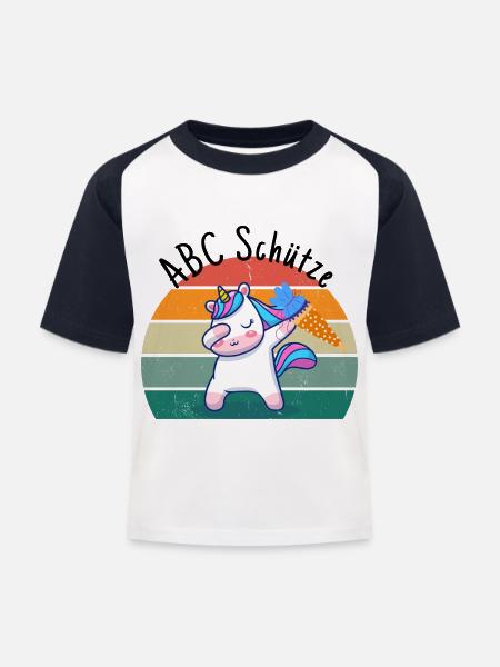 ABC Schütze - Kinder Baseball T-Shirt - Weiß/Navy