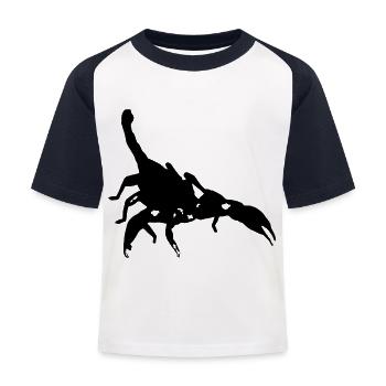Scorpion Scorpion toxique Arachnide épineux Animal - T-shirt baseball Enfant - blanc/marine - Devant