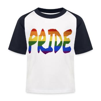 Lettrage LGBT+ Pride - T-shirt baseball Enfant - blanc/marine - Devant