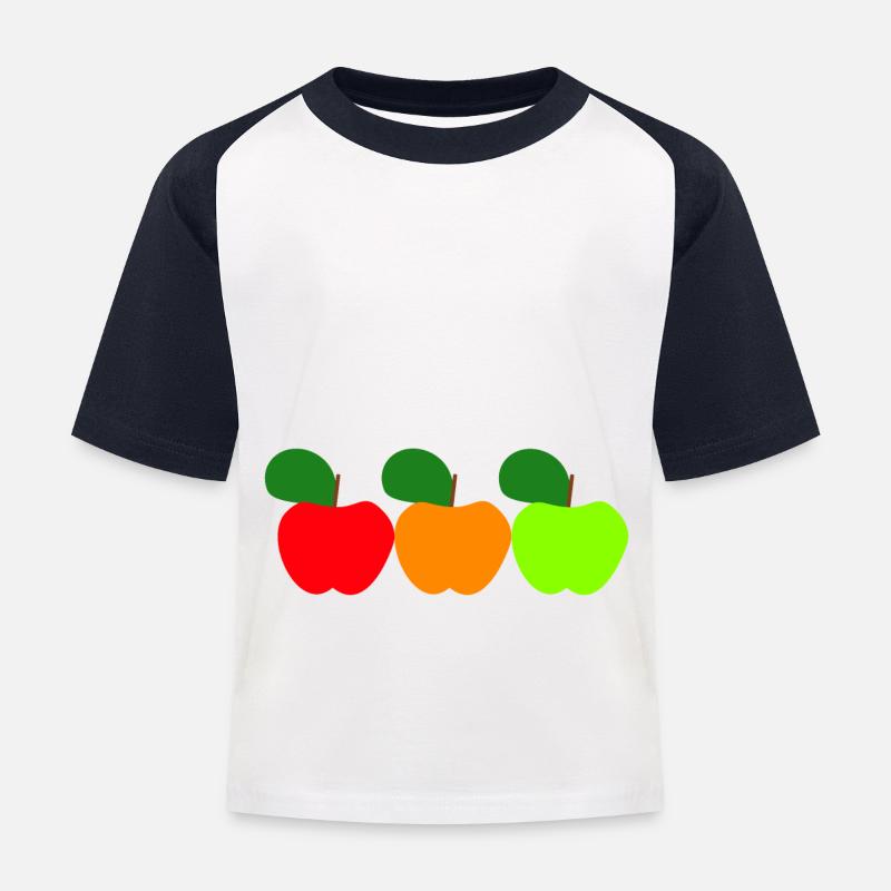 offizieller Apfelernte Pulli - Kinder Baseball T-Shirt - Weiß/Navy