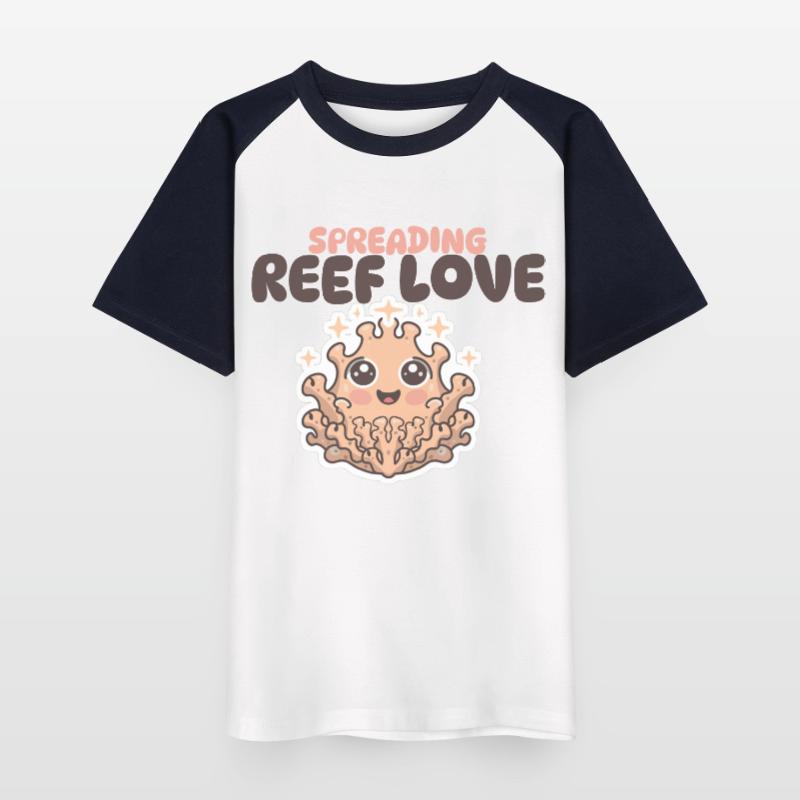 Diffondere l'amore per la barriera corallina Maglietta da baseball per bambini
